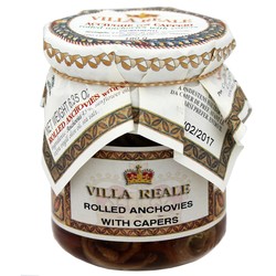 Villa Reale Rolled Anchovies with Capers 6.35oz. 180gr